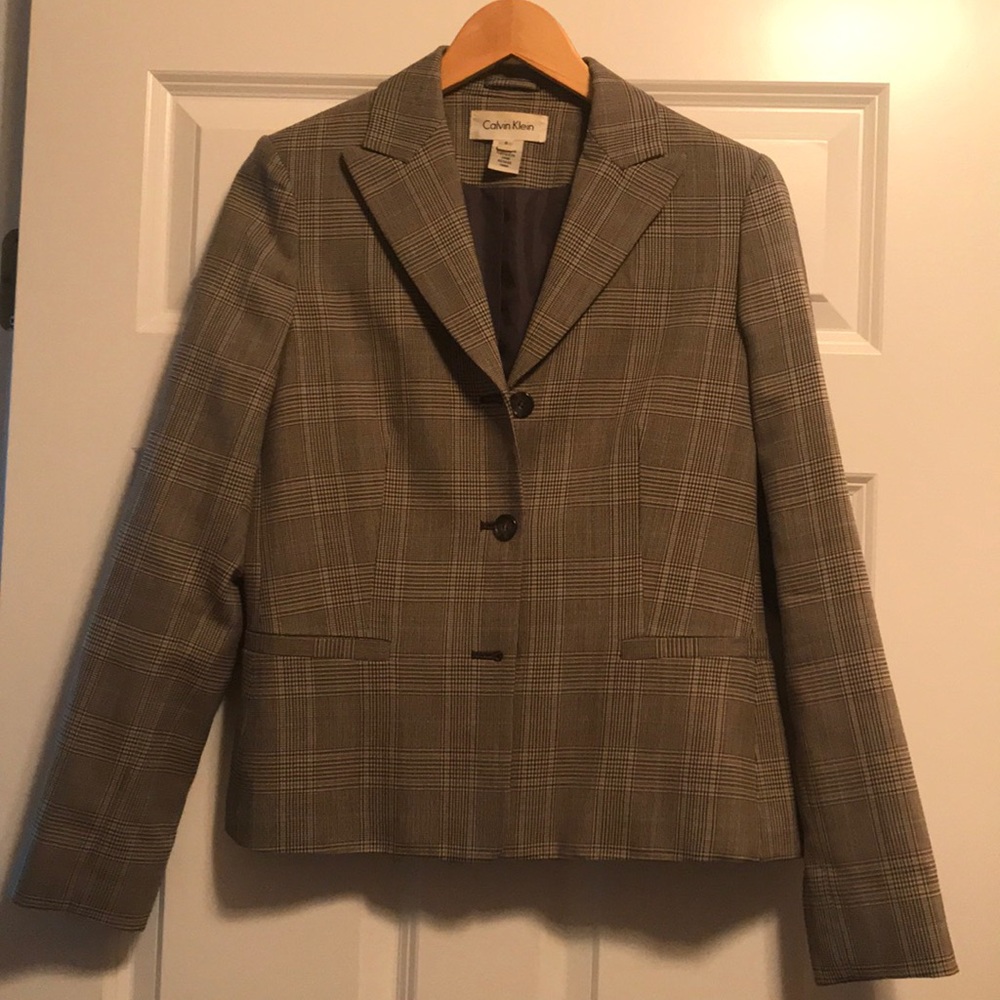 Calvin Klein plaid blazer